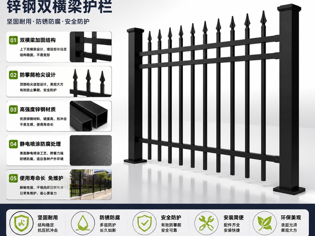 锌钢护栏产品优势图